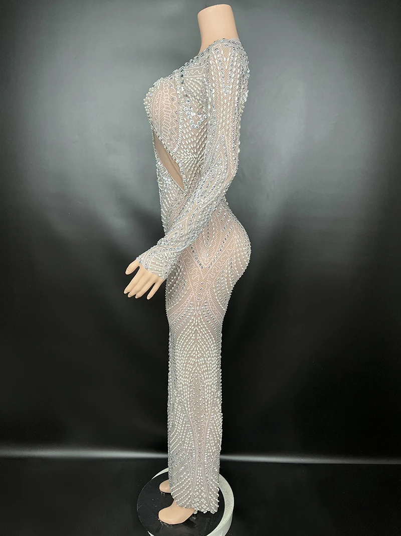 Womens Dresses Silver Metallic Long Sleeve Dress Novance Y3314-B