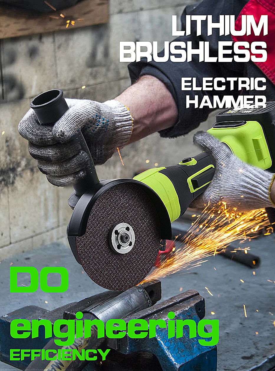 Power Craft Electric Brushless Cordless Hand Angle grinder With Lithium Battery