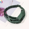 Diadema Cruzada de Satén - Verde Bosque