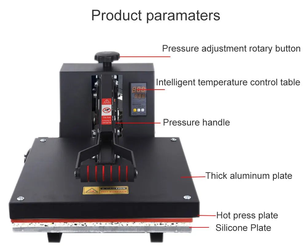 Wtsfwf 38*38CM High Pressure Heat Press Printer Machine 2D Thermal