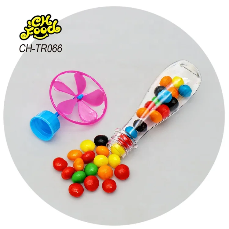 Wholesale Windmill Bottle Toy Filled with Mini Colorful Sugar Coated Cereal Ball Custom Bottle Candy Toy for Kids OEM Halal