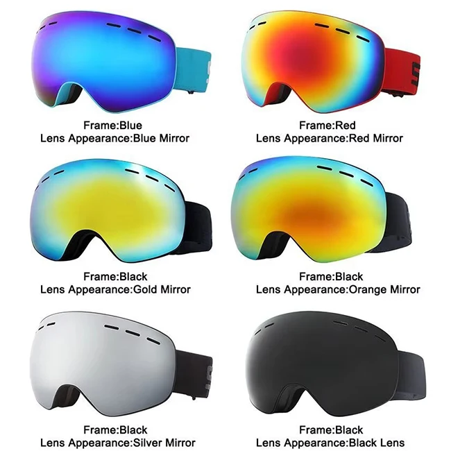 Design Ski Goggles Large Label Anti-Fog Polarized Lens Snow Sports Eyewear Windproof Racing Snowboard Skiing Glasses Custom Logo
