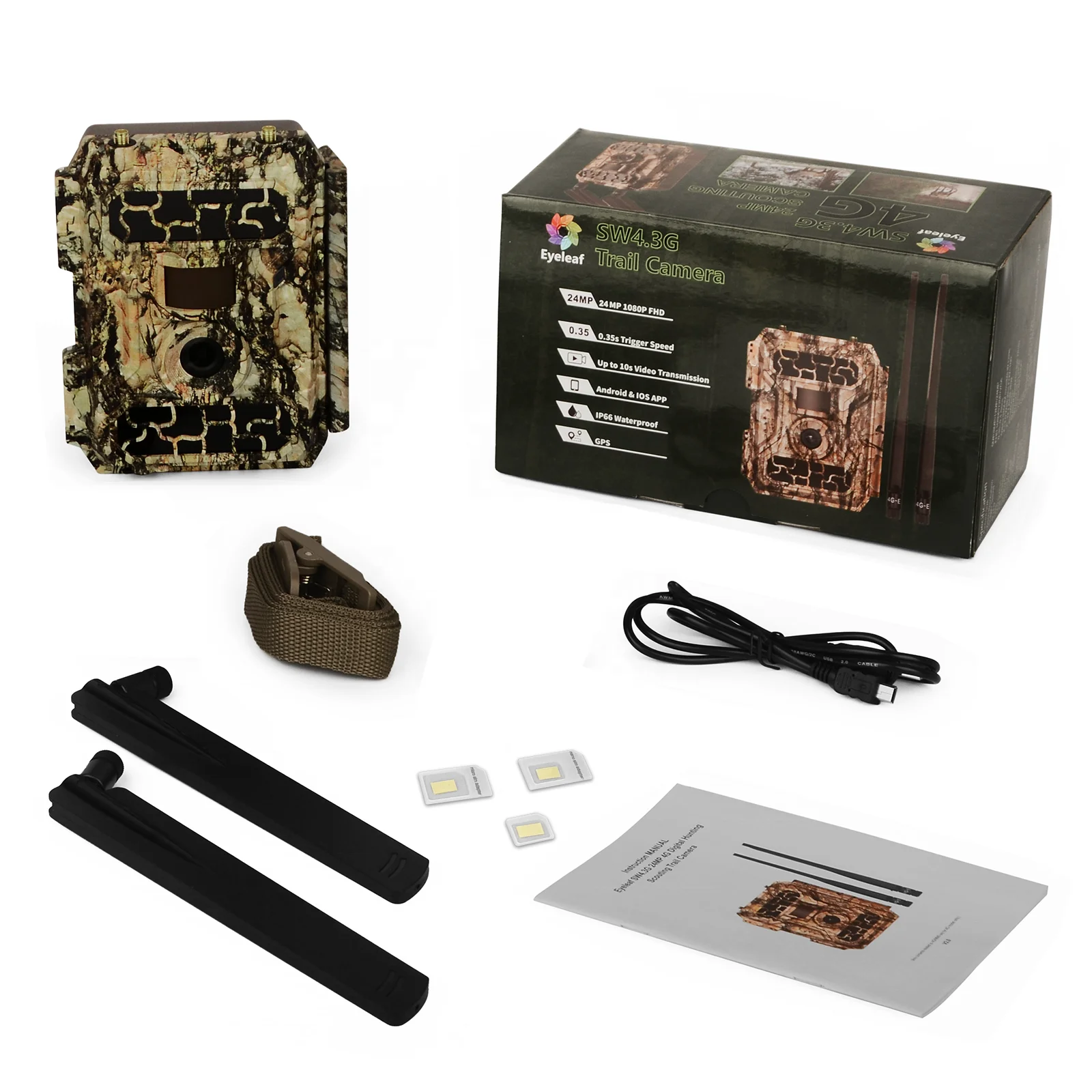 Factory Promotion AU Edition Eyeleaf 24MP 4G Trail Camera App Control Lte Hunting Camera SW4.3G