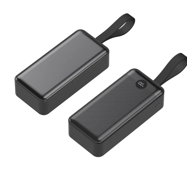 Best Selling Products 2025 PB189 Pd65w Super Fast Charging Lanyard Power Bank 30000mAh Built-in Dual USB-A One USB-C Ports