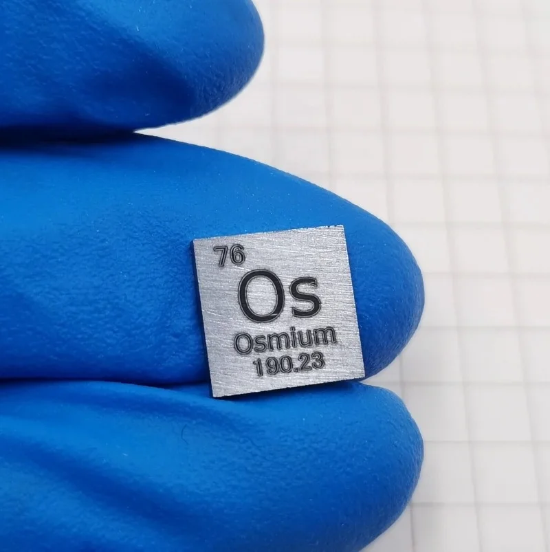 10x10x1mm Osmium Metal Sheet - 99.95% Purity for Element Collections