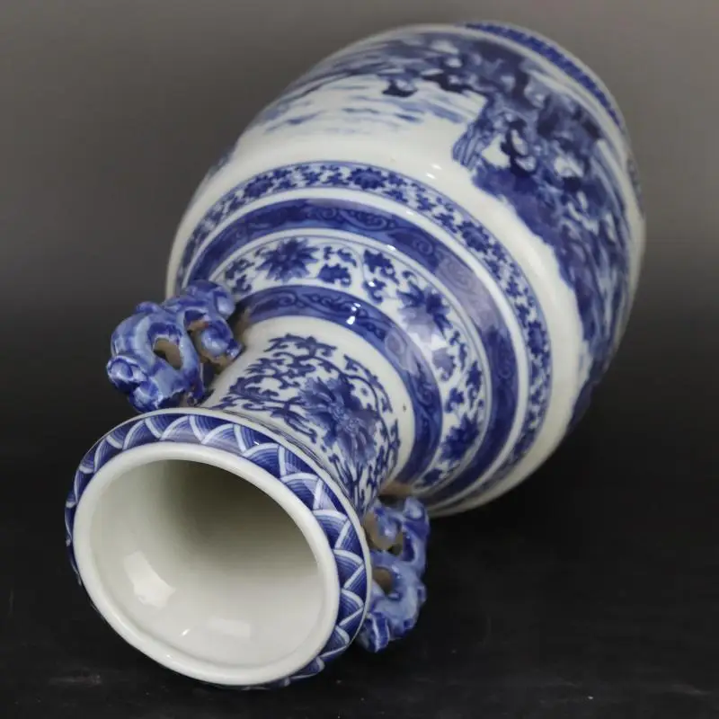 景德镇青花瓷仿古花瓶青花时期再现手画人物瓷王花瓶| Alibaba.com