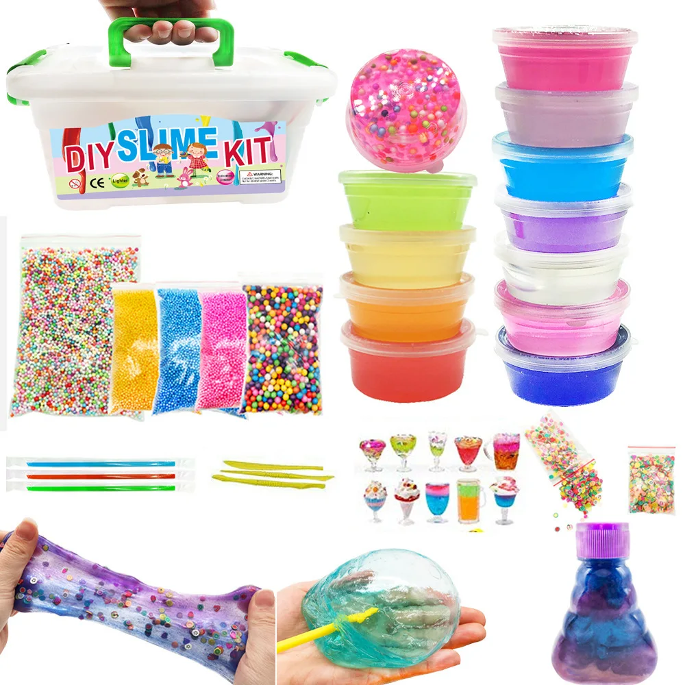 Educational Activator Crystal Clear Cream Set Slime Kit Putty Making Kits DIY Charms Toys Slime Kit for Kids