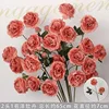 Brown, two large and one small peony-patterned hairpins