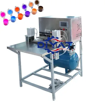 high efficiency foot pedal acrylic watercolor paint filling machine multi-color paint pot strip capping filling machine