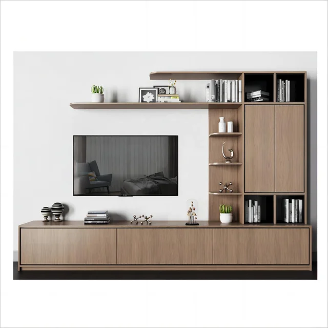 luxury living room furniture modern minimalist TV cabinet set tv cabinet with fireplace with drawer