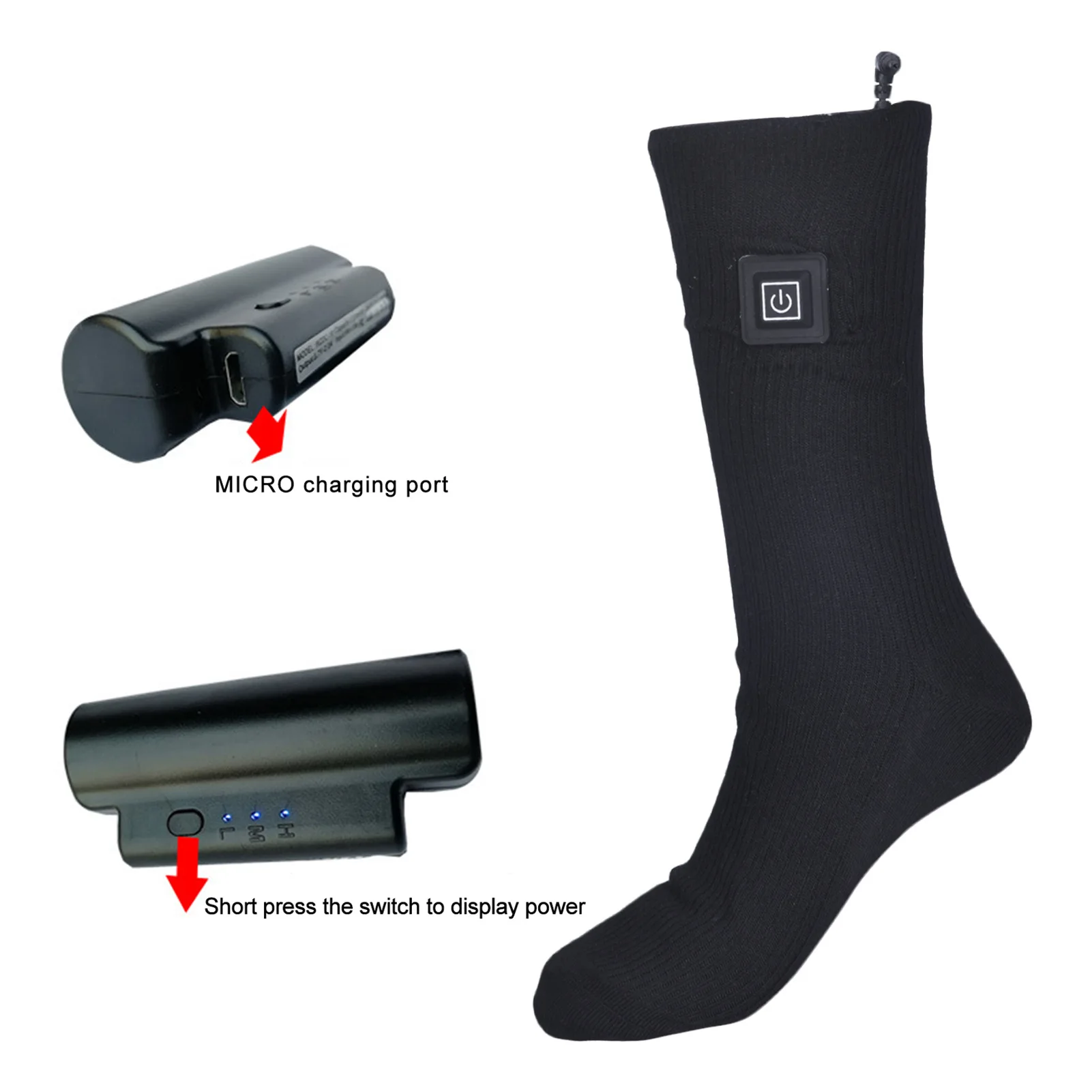Outdoor Socks Thermal Socks Heating Three Modes Elastic Comfortable