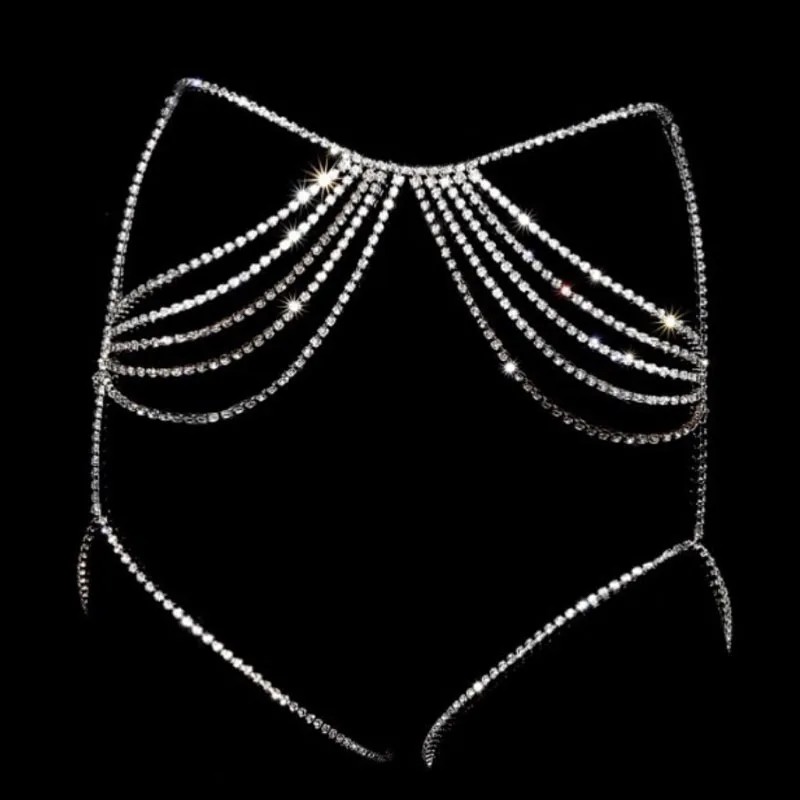 Sexy Bling Tassel Rhinestone Waist Chain Belly Chain Body Jewelry For Women Bikini Thong