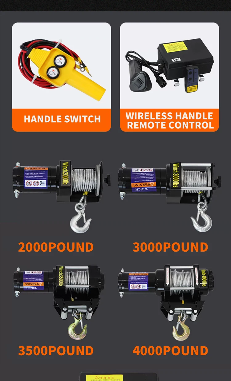 .4x4 Accessories 2000- 12000lbs Winch 4wd Suv Offroad Electric Winch ...