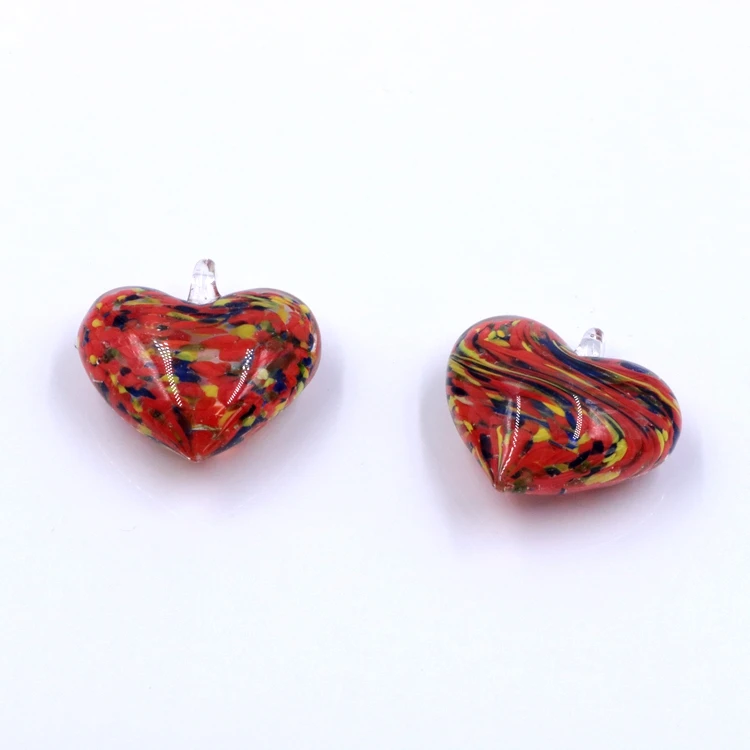 Lampwork Glass Heart Pendant For Necklace