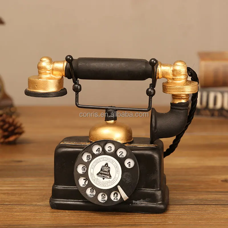 Classic Antique Retro Vintage Resin Telephone Decorations Old Fashon