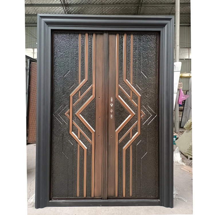 TECHTOP Building Entrance Security Steel Door Main Gate Designs Double Door