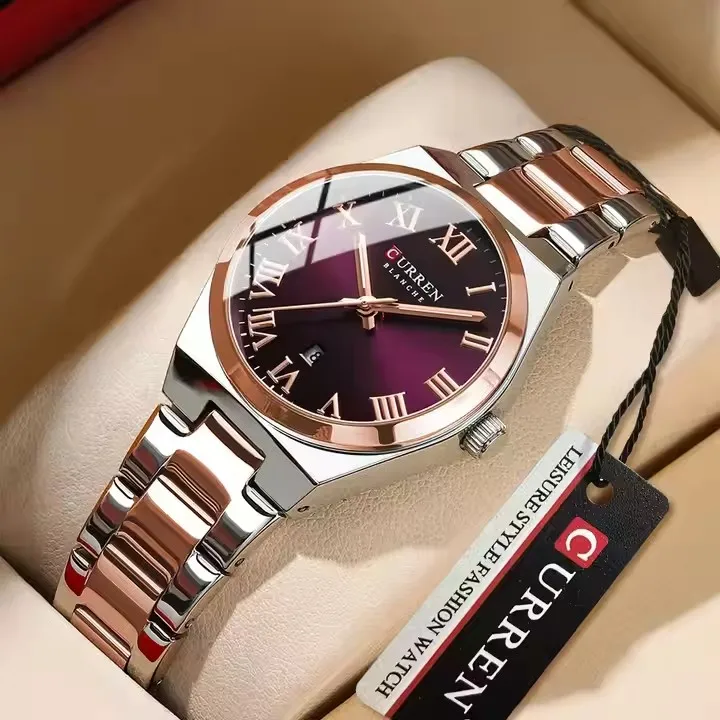 CURREN 9095 Women Watch Elegant Stainless Steel Bracelet