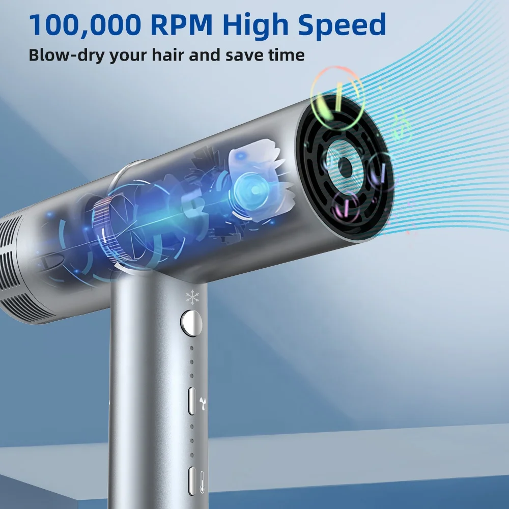 Custom Travel with Light Diffuser Negative Ionic Professional Salon Brushless Motor One Step Hand Dryer Machine for Hair