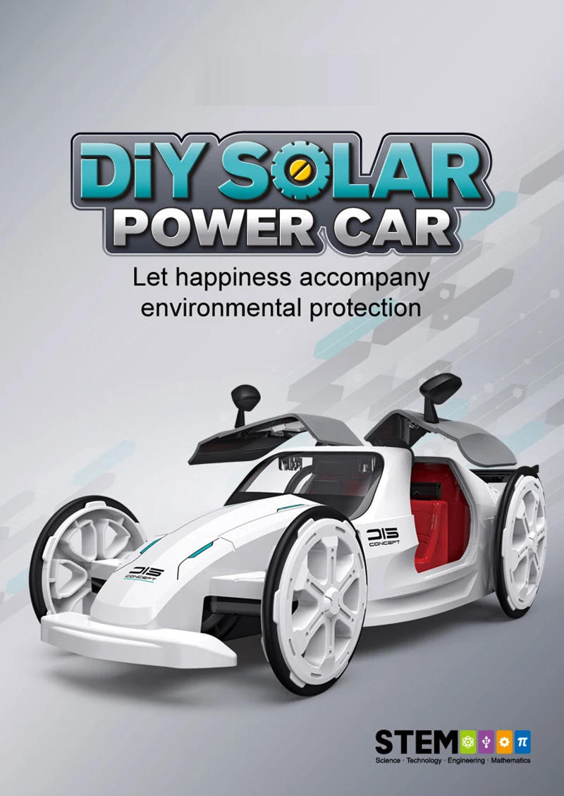 DIY 4WD solar  Concept car  Solar Toy Hands-On Science Gift Gifts For Teens Low  Carbon And Environmental Protection