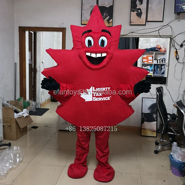 Efun MOQ 1 PC Professional Custom Plant Maple Leaf Mascot Costumes Cartoon Character Leaf Mascot Costume for Sale