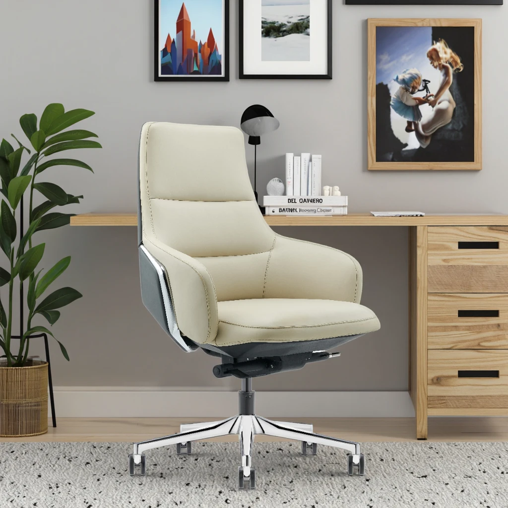 Multifunctional Leather Ergonomic Modern Office Chair with Adjustable Height for Commercial Use 5