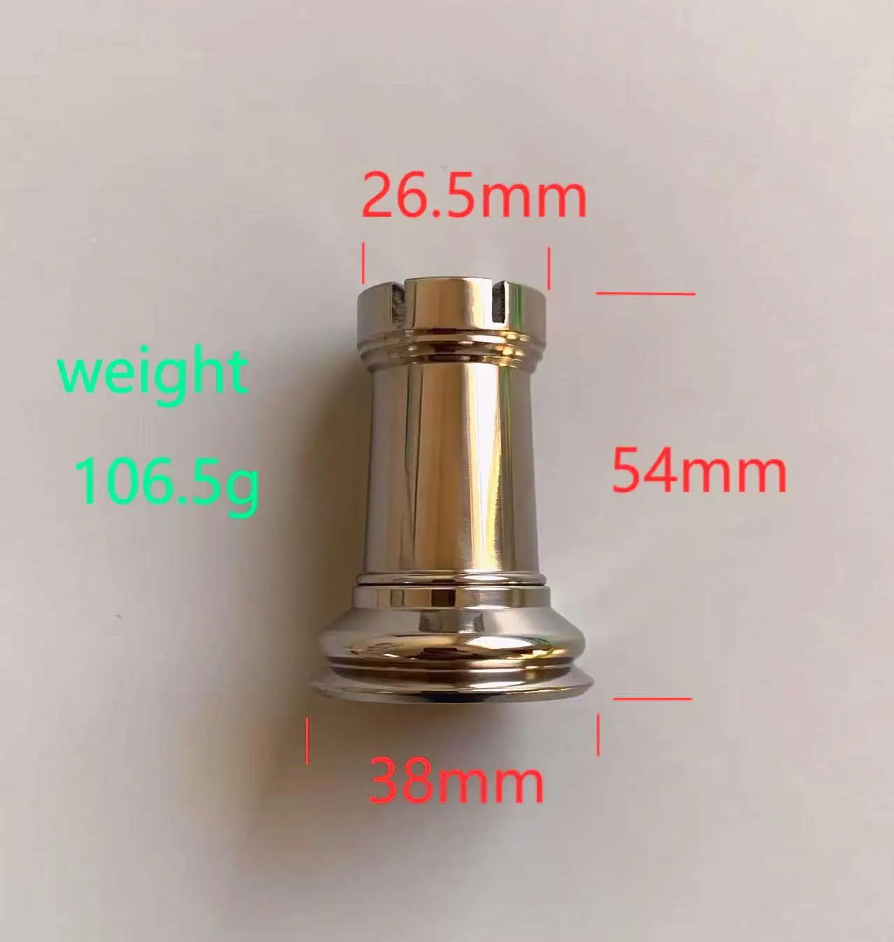 High Quality Tournament Standard Size Titanium Alloy Chess Pieces-Rook CNC Machined and Broached