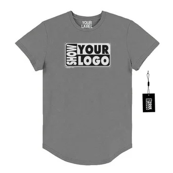 Drop Hem Muscle Quick Dry Sport T Shirt Custom Logo Printing T Shirts Slim Fit Fashion Design Fitted T Shirts Men