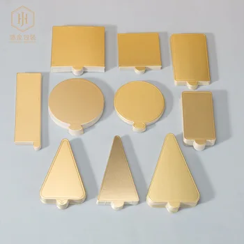 Mousse Mat Cake Base Boards Paper Multi Shape Gold Dessert Tray
