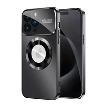 Luxury Slim iPhone 17 16 15 Pro Max Magnetic PC Case With Wireless Charging  Shockproof Built-in Camera Lens Protect Custom logo