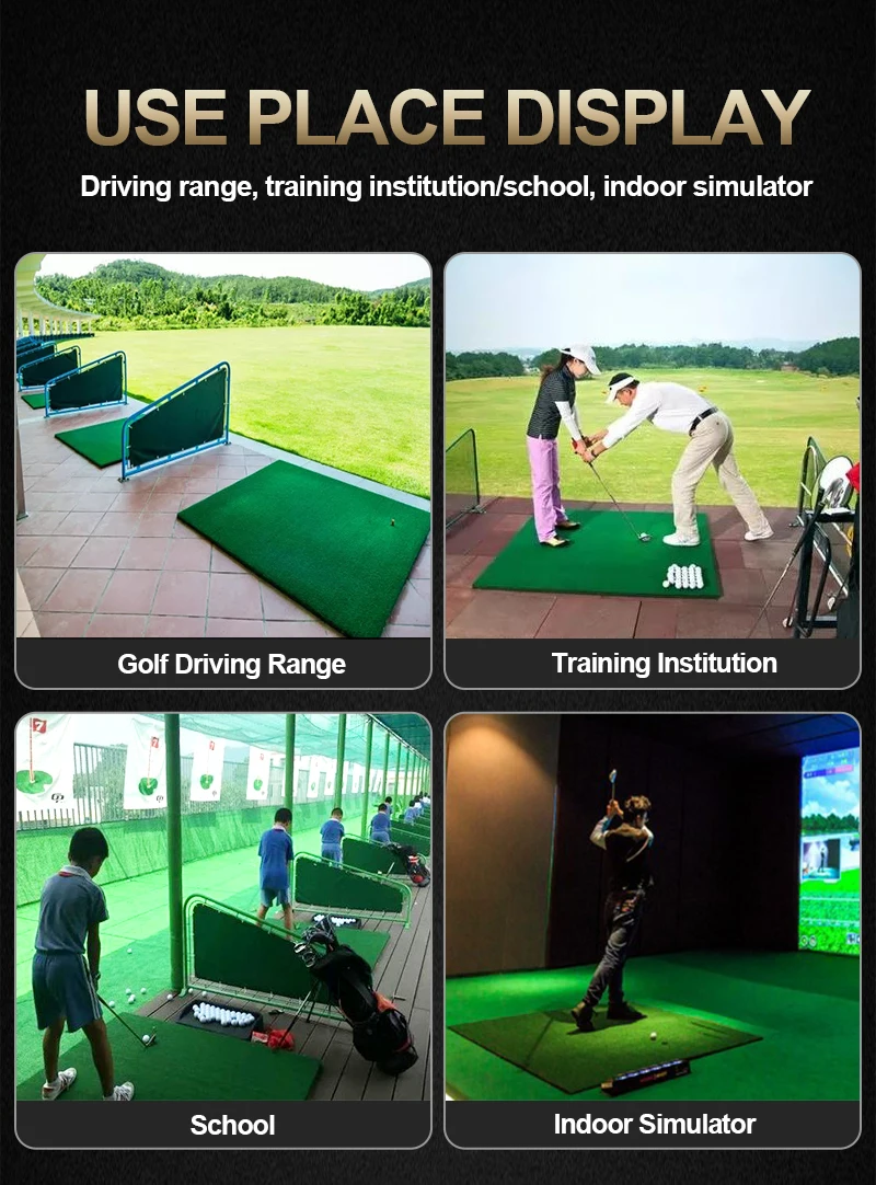 Premium Turf Commercial Grade Indoor Outdoor Practice Golf Hitting Mat Rubber Base Golf Training