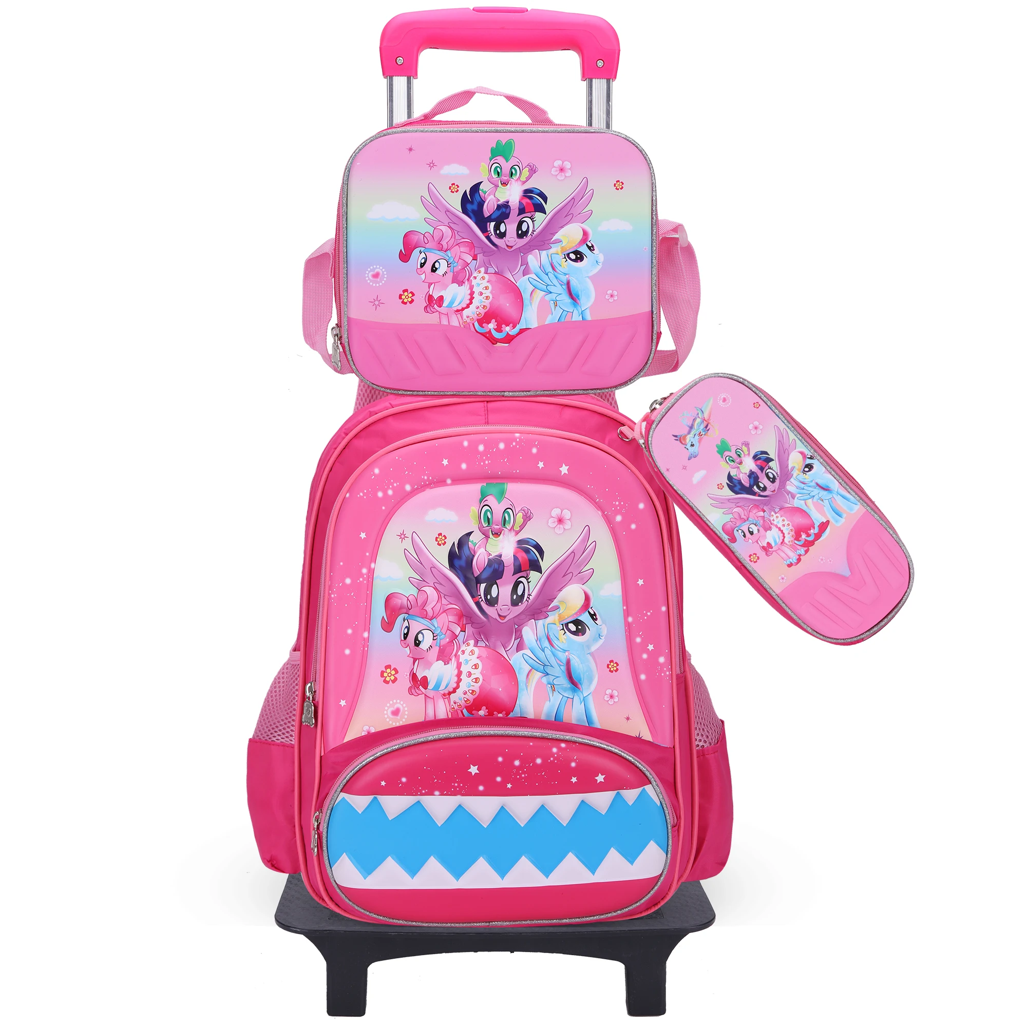 3d Cartoon Children 16 Inch 3pcs Trolly Bag For School Trolley School