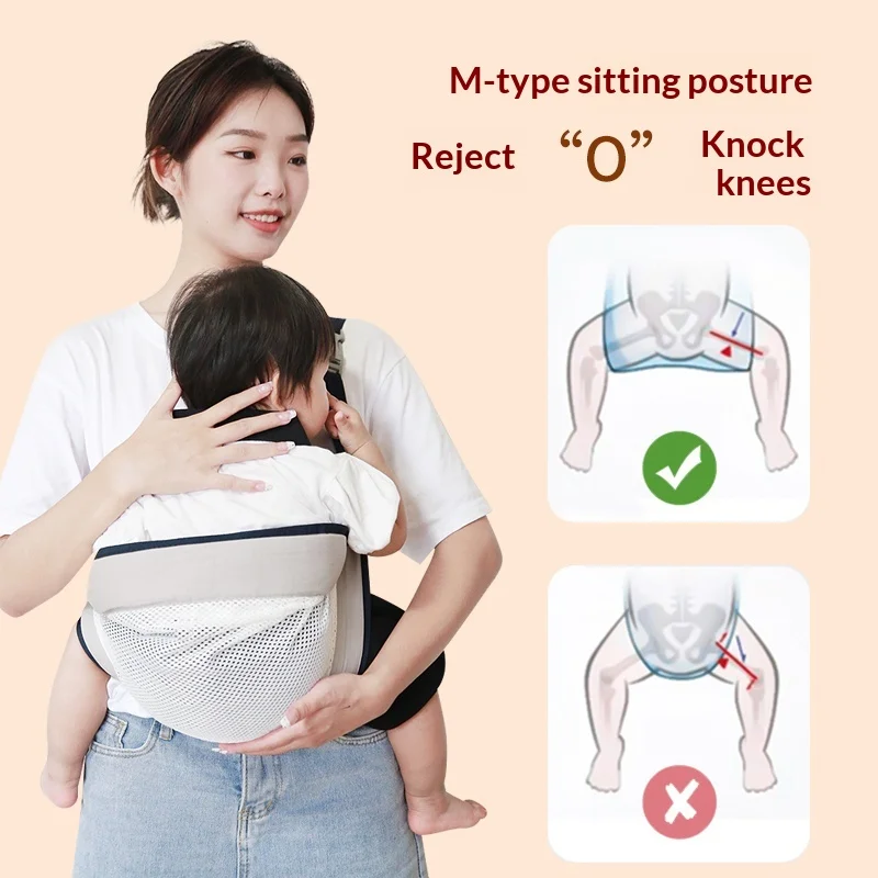 Hands-Free Front-Carry Baby Carrier for Newborns 0-6 Months Easy-to-Use Waist Stool with 20KG Load Capacity