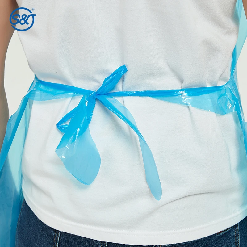 Sj Plastic Pe Apron Waterproof Biodegradable Disposable Plastic Kitchen Apron Hdpe Cpe Medical