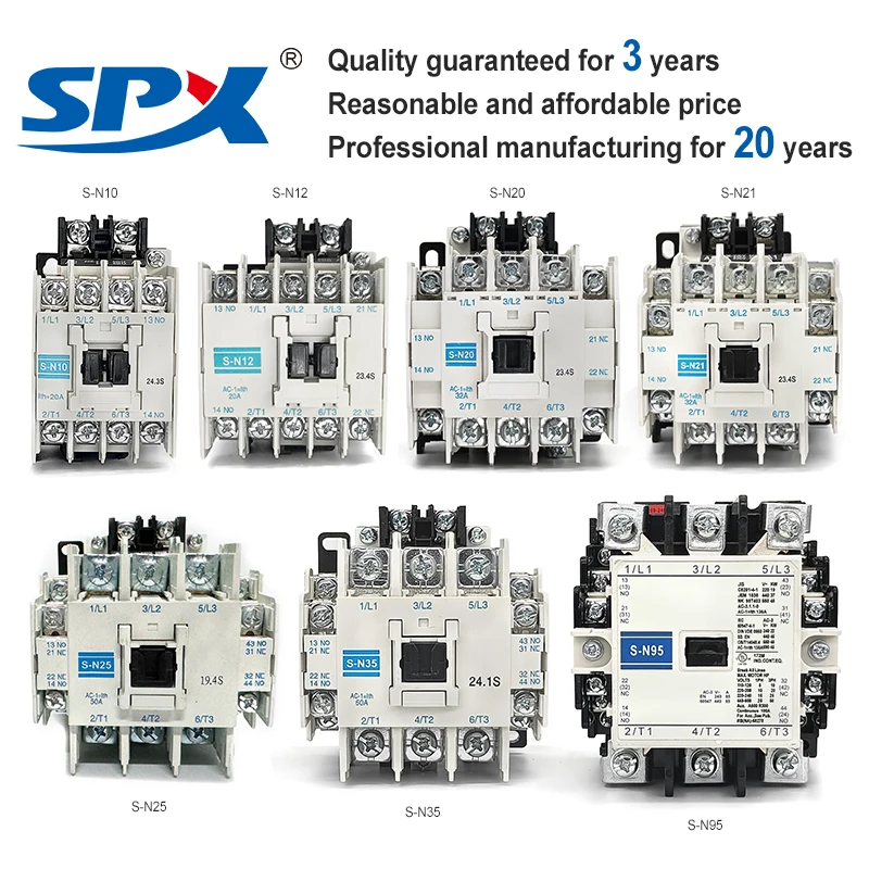 SPX Factory Sales 3 Phase 10a 12a 20A 25A 35A 50A 65A 80A 100A Electrical Magnetic Contactors 12v Ac Contactor 3p  220v