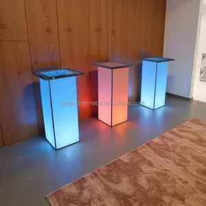 Wireless Rechargeable High Boy Coffee Cocktail Table Color-Changing Bar Design for Home Dining Restaurant Mall or Event