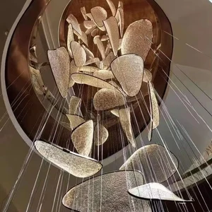 ECOJAS Luxury Glass Chandelier for Hotel Lobby Super Market Wedding Hotel New Design Large Pendent Light