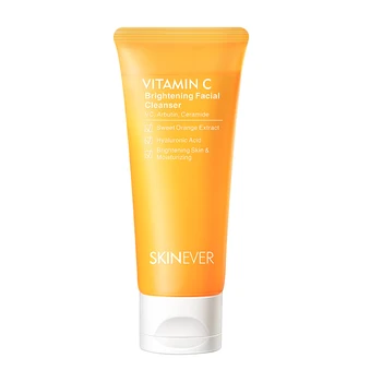 Skinever New Organic Hydrating Vitamin C Cleanser Gentle Oil Control Makeup Remover Face Wash Foam Acne Whitening Aloe Vera OEM