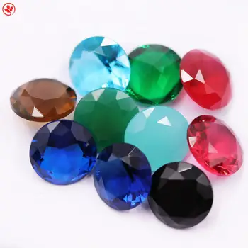 Redleaf gems synthetic gemstone 2mm-8mm color rhinestone round shape crystal stone glass gems