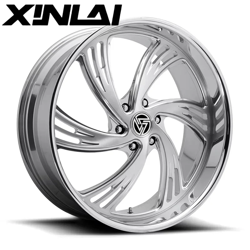 XL Custom Deep Dish Chrome Polish 6x139.7 20 22 24inch Monoblock Wheels Forged Wheels for Ford Chevrolet F1500 - Image 1