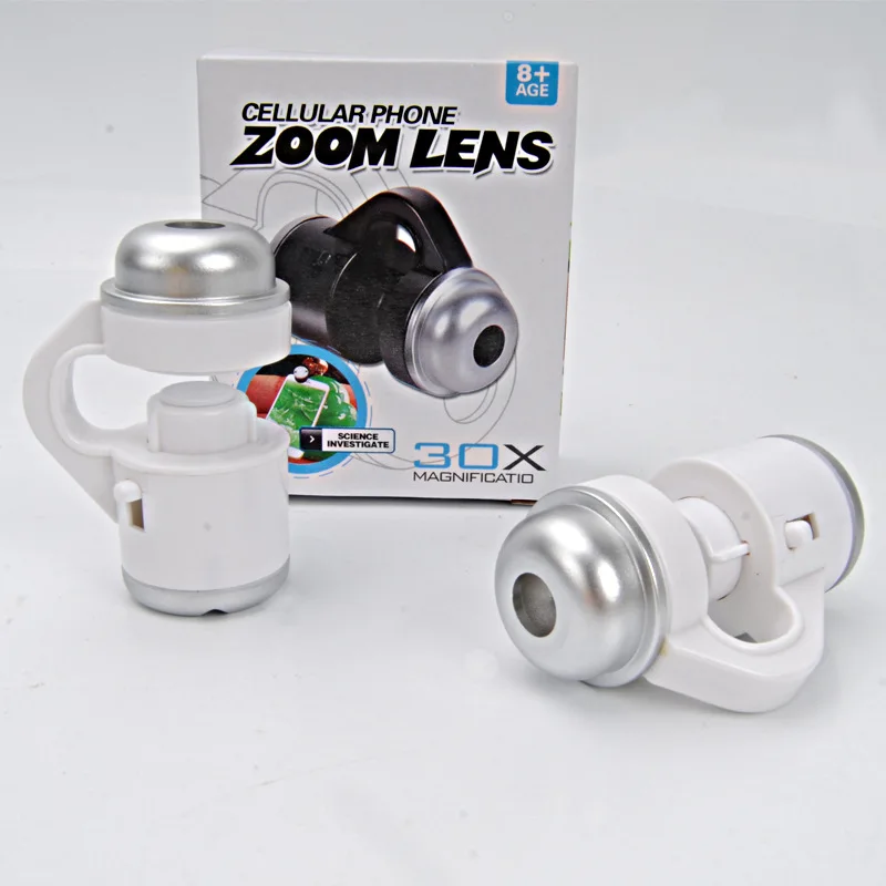 Портативный 30X зум-камера для телефона Микроскоп светодио дный ювелирный Лупа микроскоп для мобильного телефона