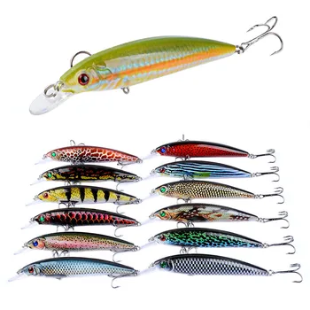 Fishing Lure Bionic Minnow Bass Trolling Artificial Hard Bait 11cm 13.4g Crankbait Wobblers 3D Eyes for Fishing Carp Pesca – Minnow – view 3