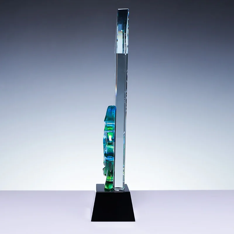 Factory Direct creative custom colored glass k9 crystal blade trophy sample details