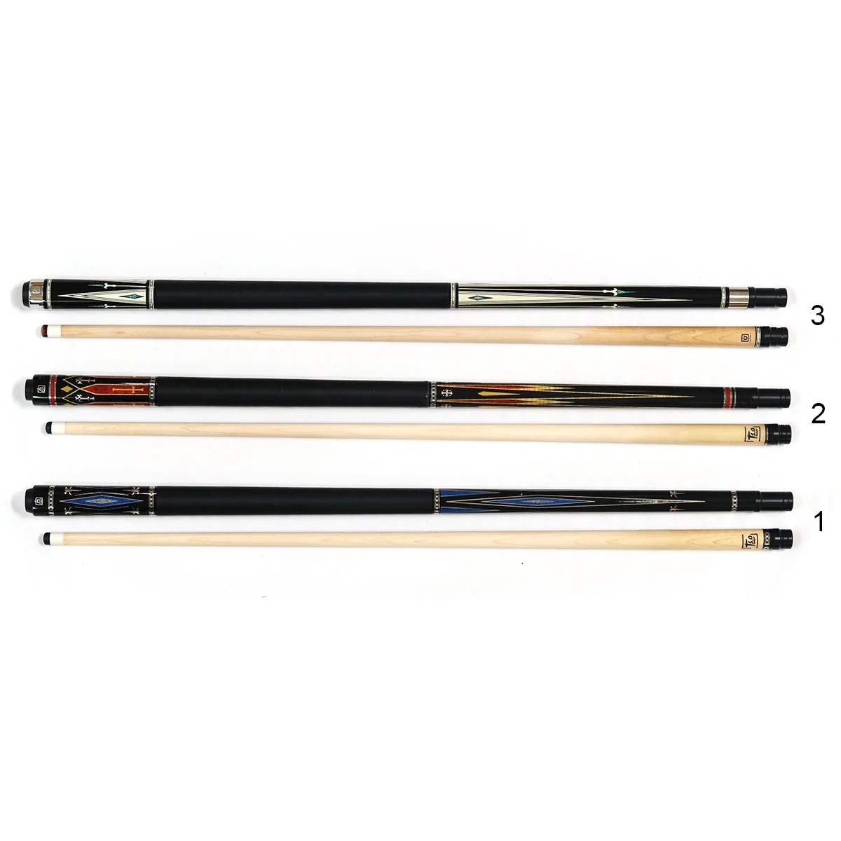 2024 High Quality Maple Wood 1/2-Pc Pool Cue with 13 Mm Tip