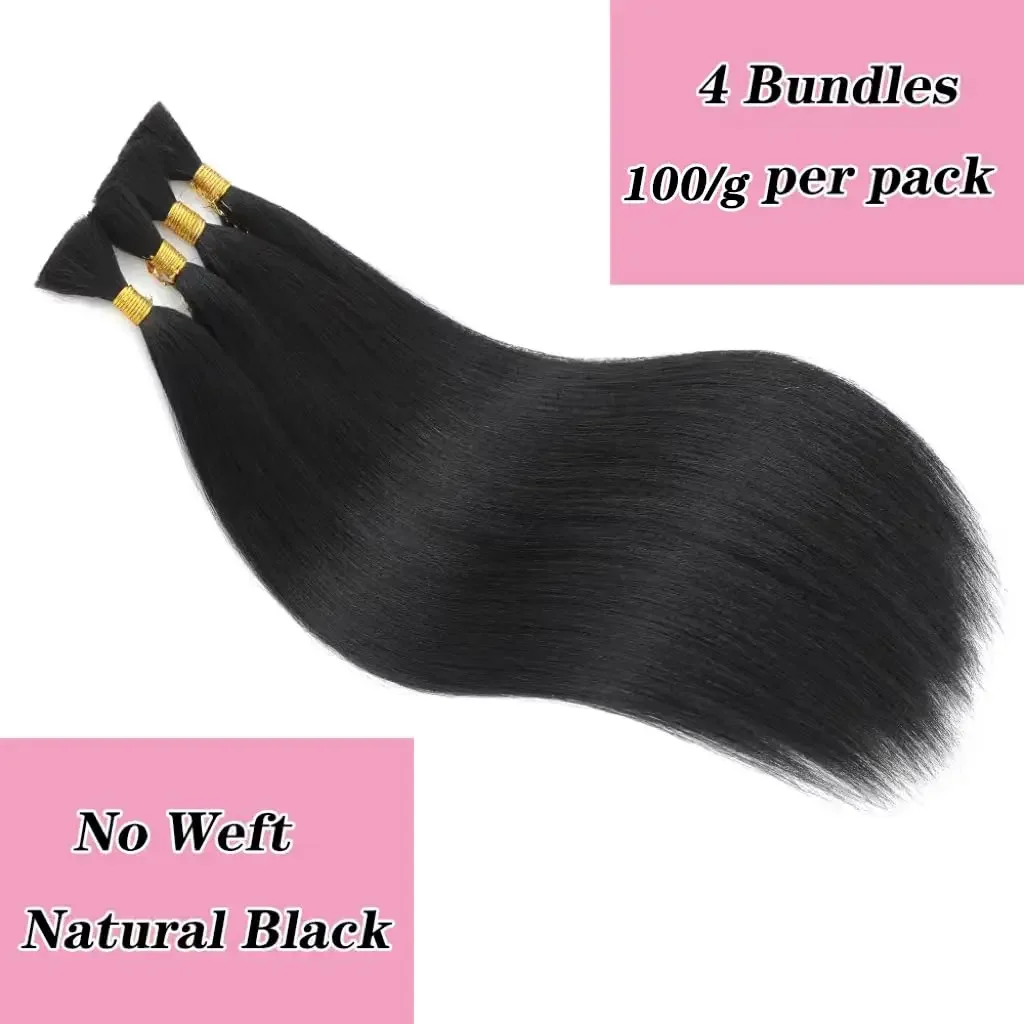 Straight Bulk Human Hair for Braiding No Weft Micro Braiding Hair Braids Extensions 100% Hair_voghion.com