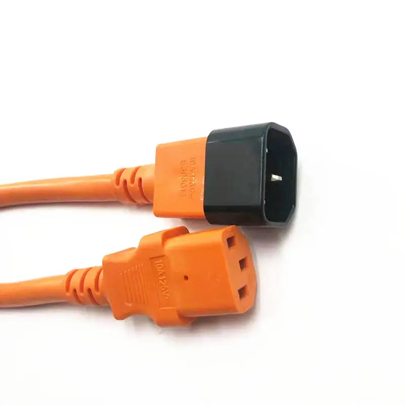 C14 to C13 PDU Style Computer Power Extension Cable 1.5M / Black Computer Power Extension Cord 10A IEC-320-C14 to IEC-320-C13 factory