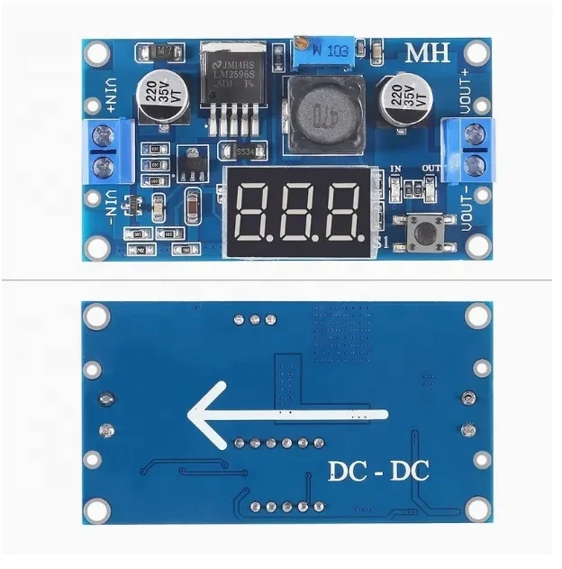 Hot LM2596S Adjustable DC-DC Converter Development Board with Voltmeter