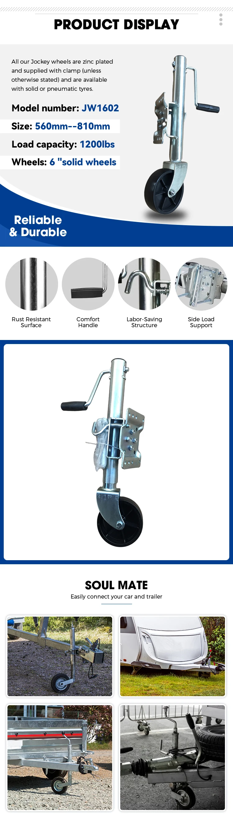 1200lbs Double Jockey Wheel Caravan Jockey Wheel Clamp Marine Boat Trailer Jockey Wheel Buy