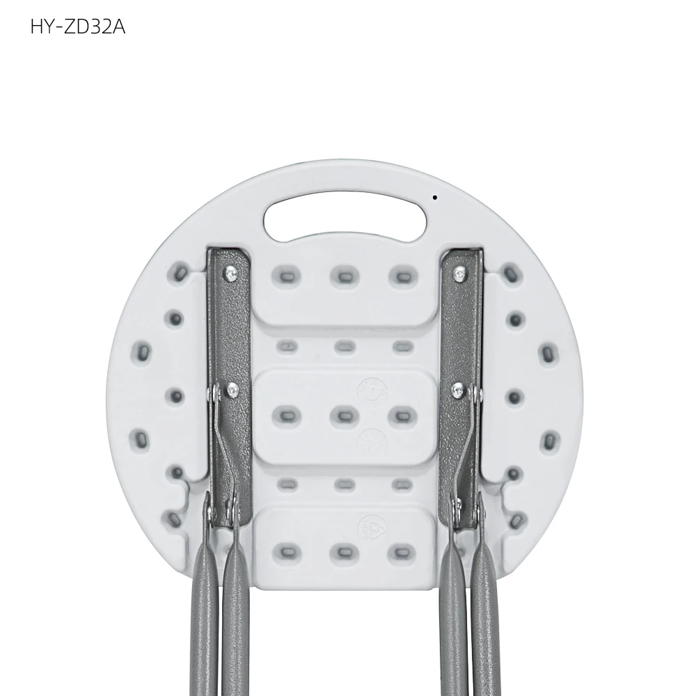 
Прочный белый пластиковый маленький круглый складной стул высотой 45 см, Круглый складной стул из пластика 