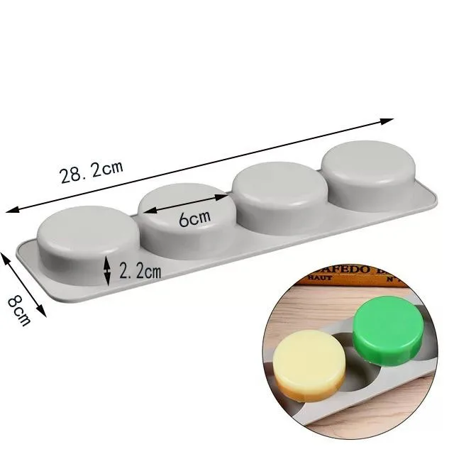 P0364 Factory High Quality Custom Professional Soap Mold Round Rectangle BPA Free 4 Cavity Silicon Soap Molds Oval