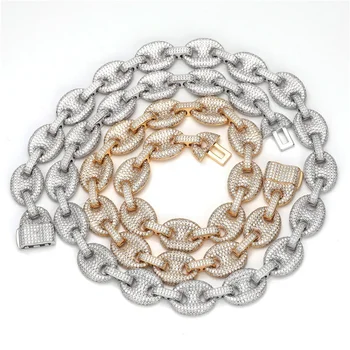 2022 Hot Sale Custom FashionCoffee Bean  Chain, New Design Hip Hop Cuban Diamond Necklace